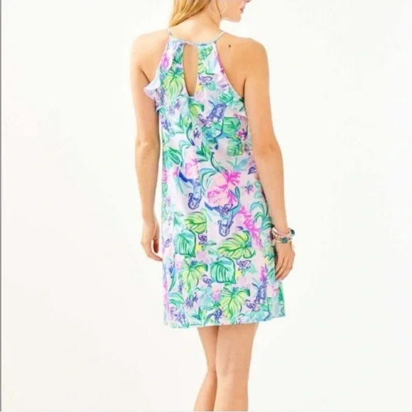 Lilly Pulitzer Floral Sleeveless Billie Ruffle Dress Mermaid In The Shade XS - Picture 2 of 11
